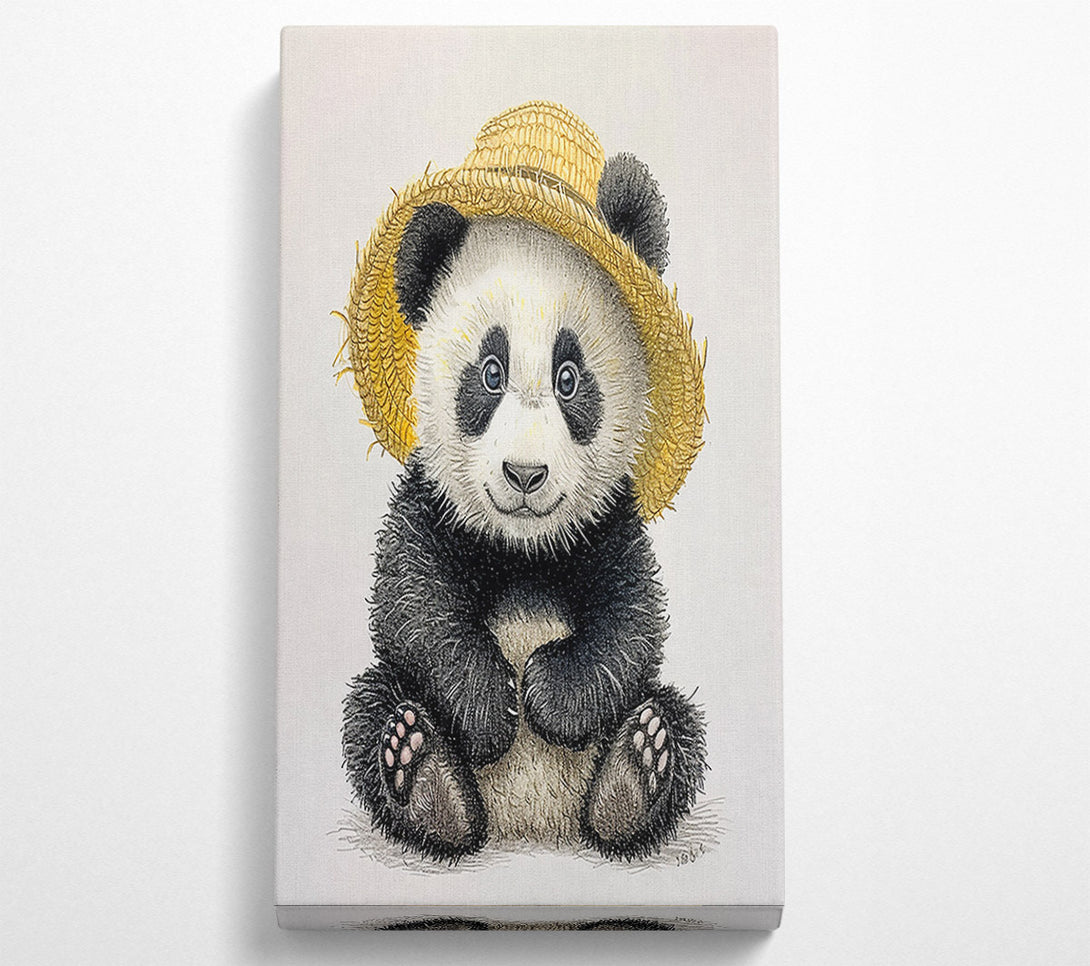  A Canvas Print of Golden Hat Panda Canvas Print