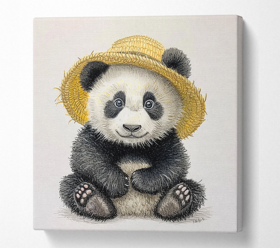  A Canvas Print of Golden Hat Panda Canvas Print