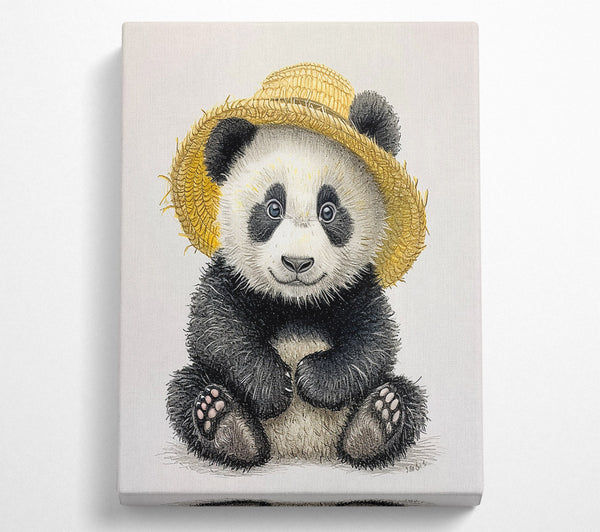  A Canvas Print of Golden Hat Panda Canvas Print