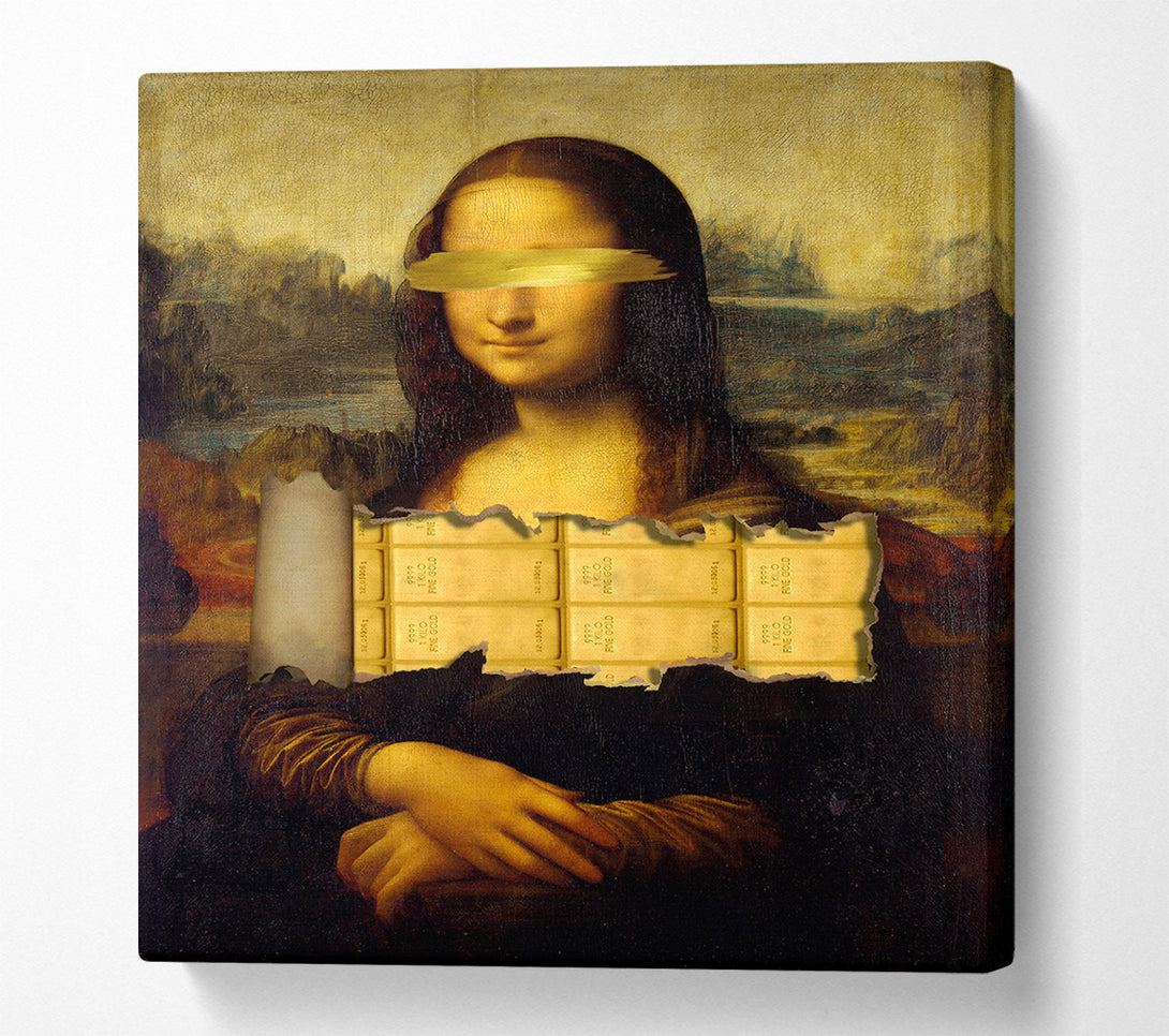  A Canvas Print of Gold Bar Mona Lisa Canvas Print
