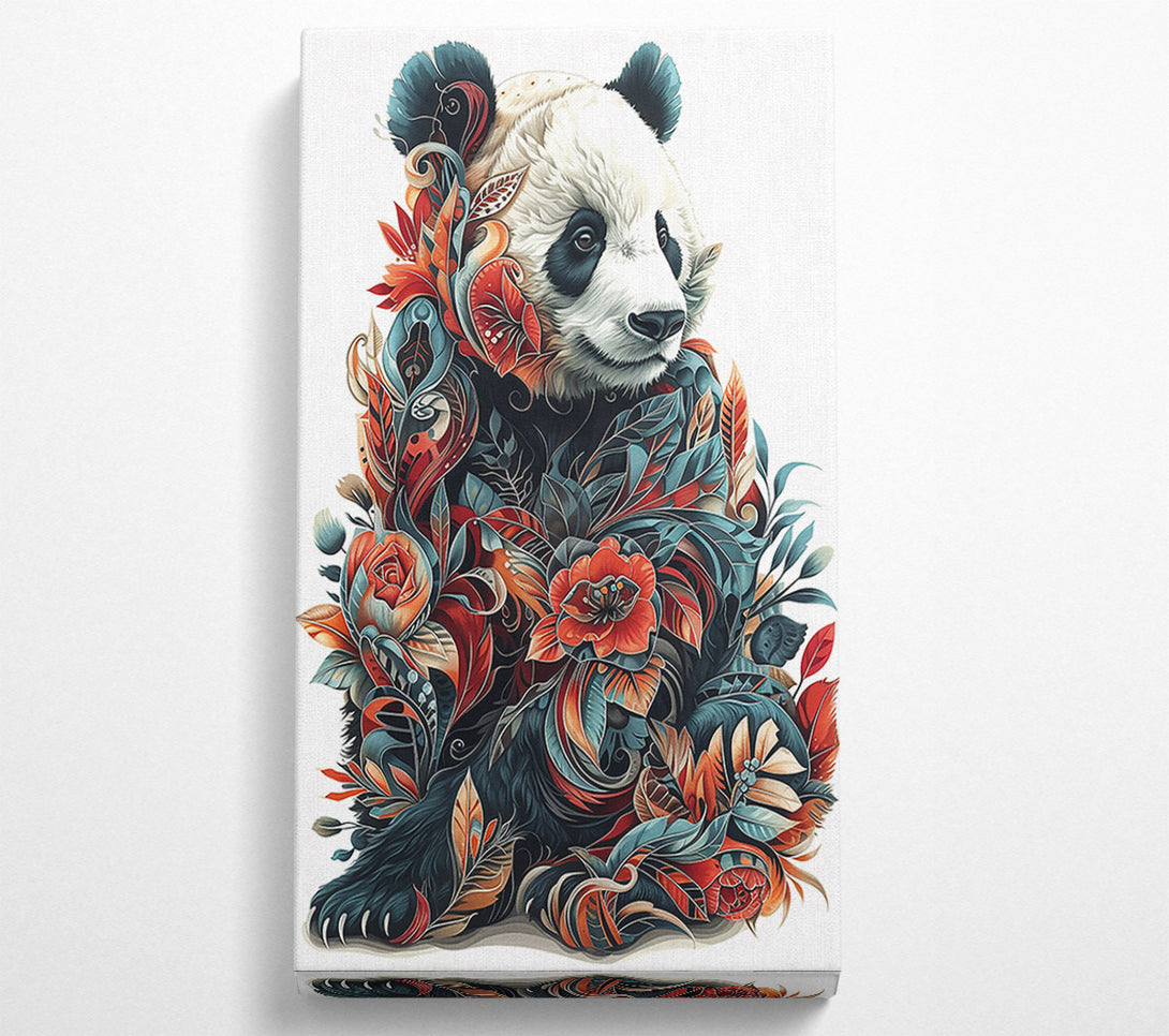  A Canvas Print of Teal Panda Bloom Canvas Wall Art