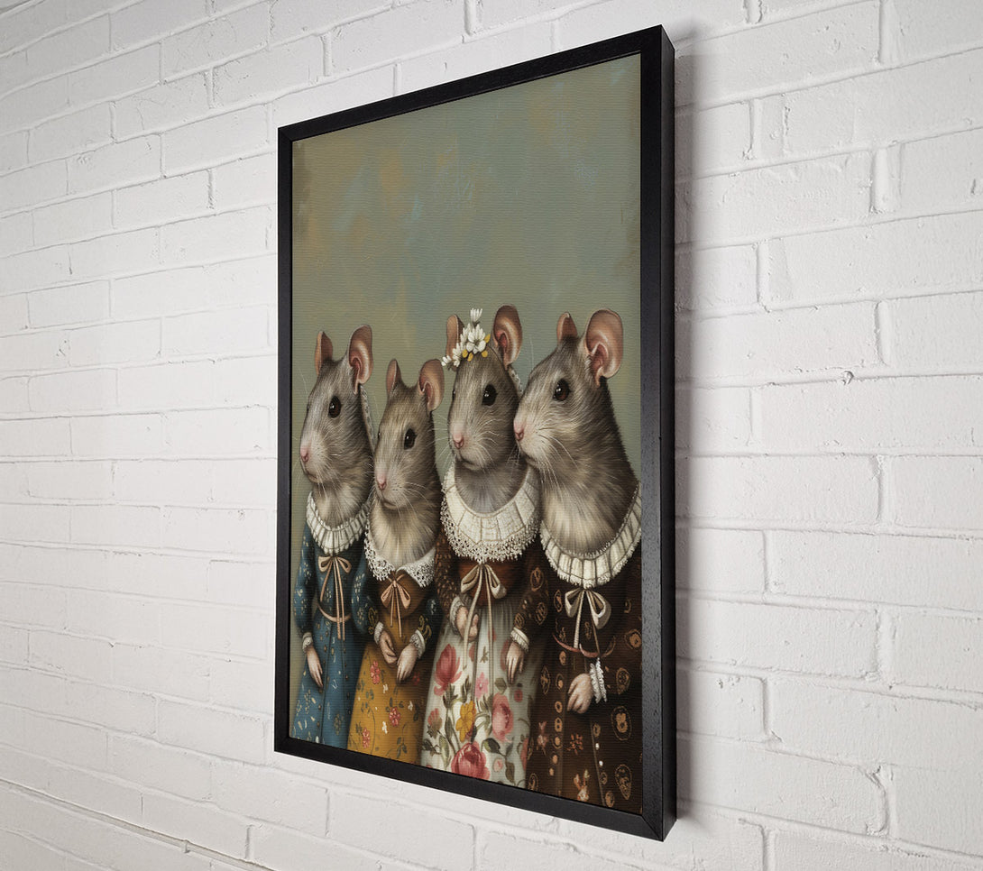  A Canvas Print of The Blue And Beige Mice Canvas Print