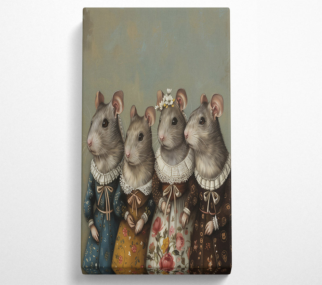  A Canvas Print of The Blue And Beige Mice Canvas Print
