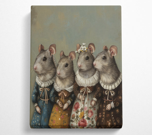  A Canvas Print of The Blue And Beige Mice Canvas Print