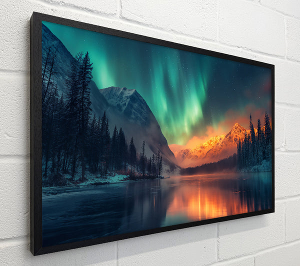 Orange Northern Lights Reflection