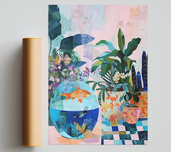 Pink Fishbowl Still Life Giclee Print