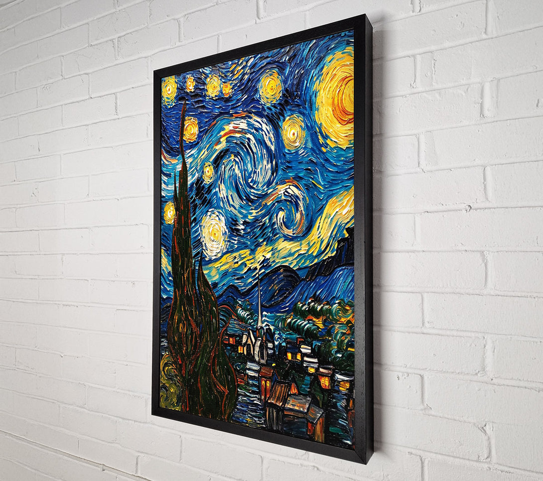  A Canvas Print of Blue Night Swirls Canvas Art