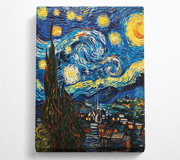  A Canvas Print of Blue Night Swirls Canvas Art