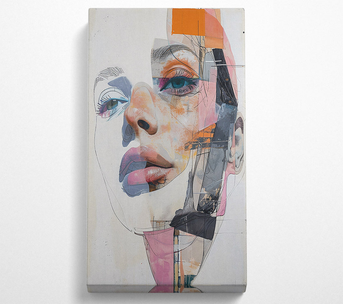  A Canvas Print of Pink Abstract Portrait Canvas Print