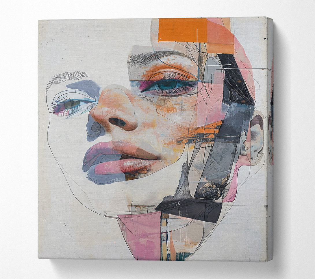  A Canvas Print of Pink Abstract Portrait Canvas Print
