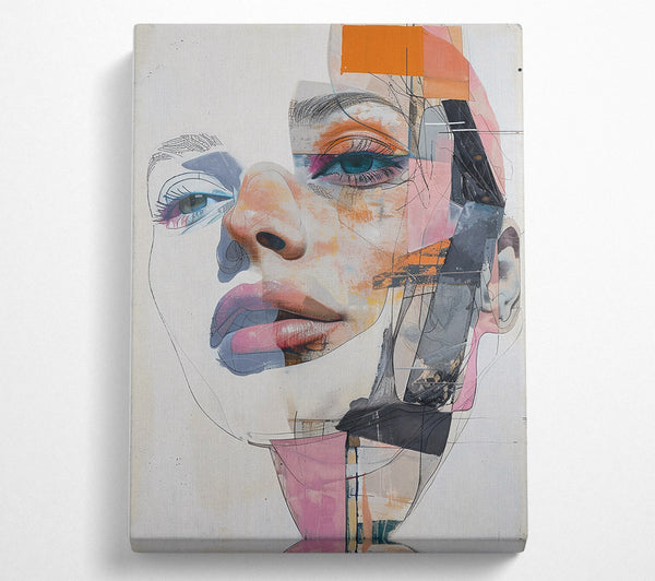 A Canvas Print of Pink Abstract Portrait Canvas Print
