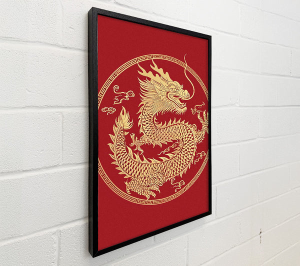 Gold Dragon On Red