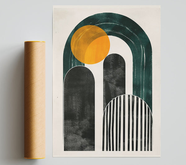 Green And Yellow Abstract Giclee Print
