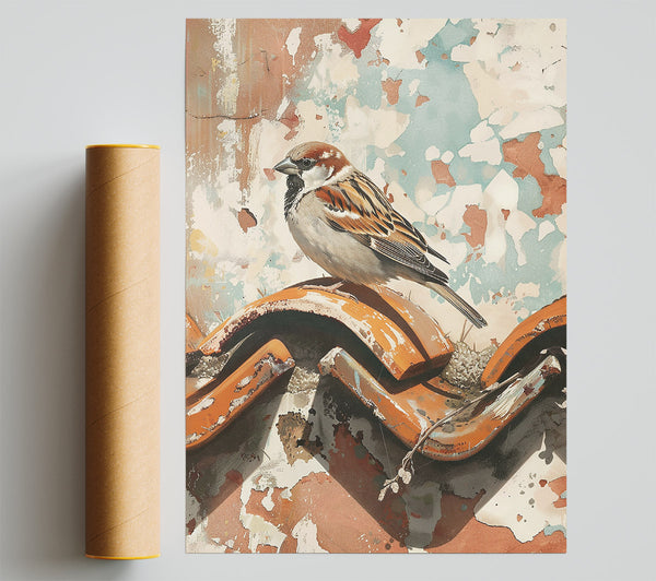 Rusty Orange Sparrow Giclee Print