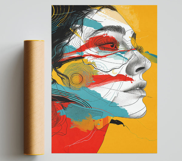 Teal Dreamscape Profile Giclee Print