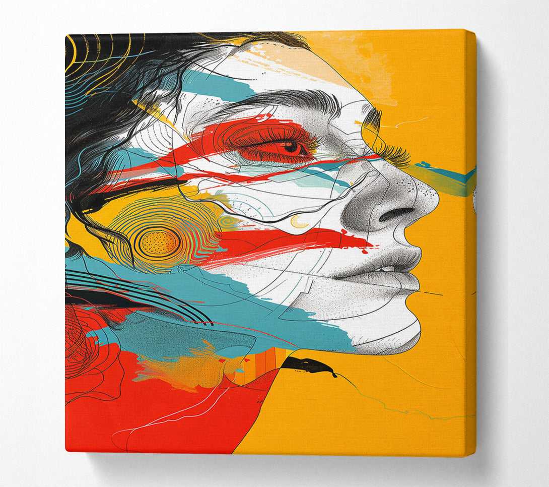  A Canvas Print of Teal Dreamscape Profile Canvas Wall Art