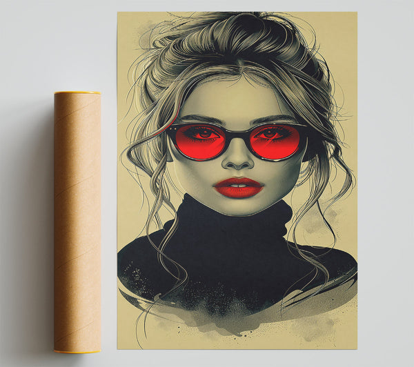 Red Lens Glance Print