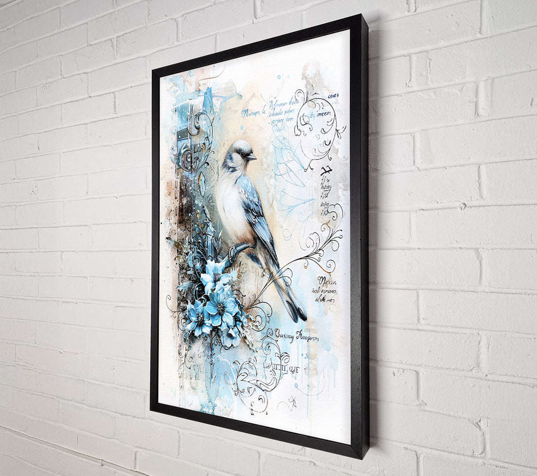  A Canvas Print of Pale Blue Bird Song Canvas Art