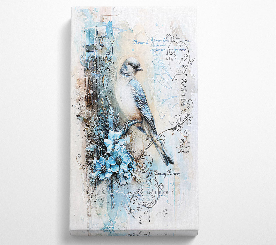  A Canvas Print of Pale Blue Bird Song Canvas Art