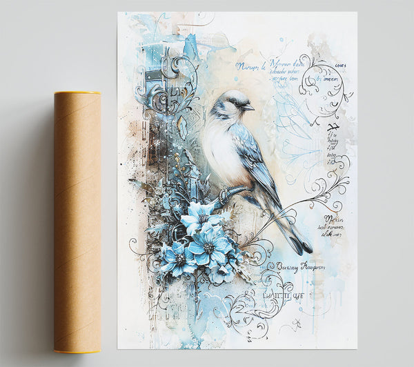 Pale Blue Bird Song Poster