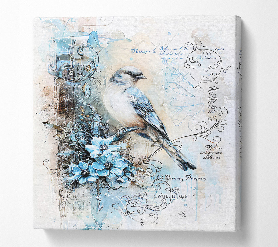  A Canvas Print of Pale Blue Bird Song Canvas Art