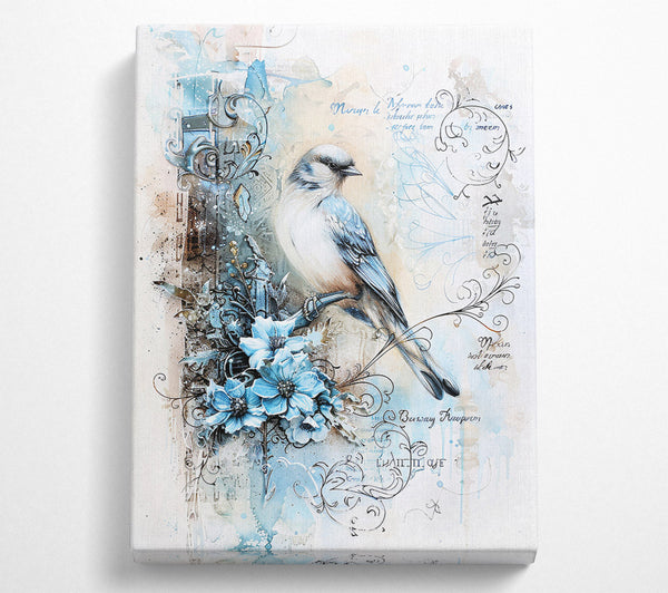  A Canvas Print of Pale Blue Bird Song Canvas Art