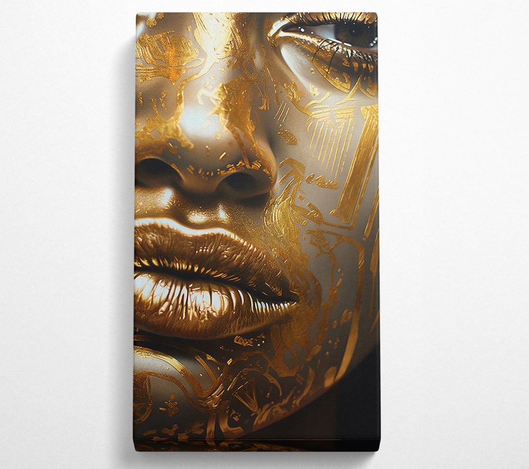  A Canvas Print of Gold Face Close Up Canvas Wall Art