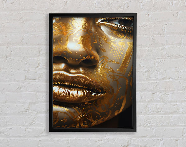 Gold Face Close Up Framed Print