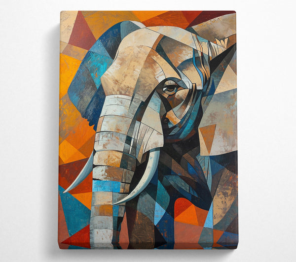 A Canvas Print of Teal Geometric Elephant Canvas Art