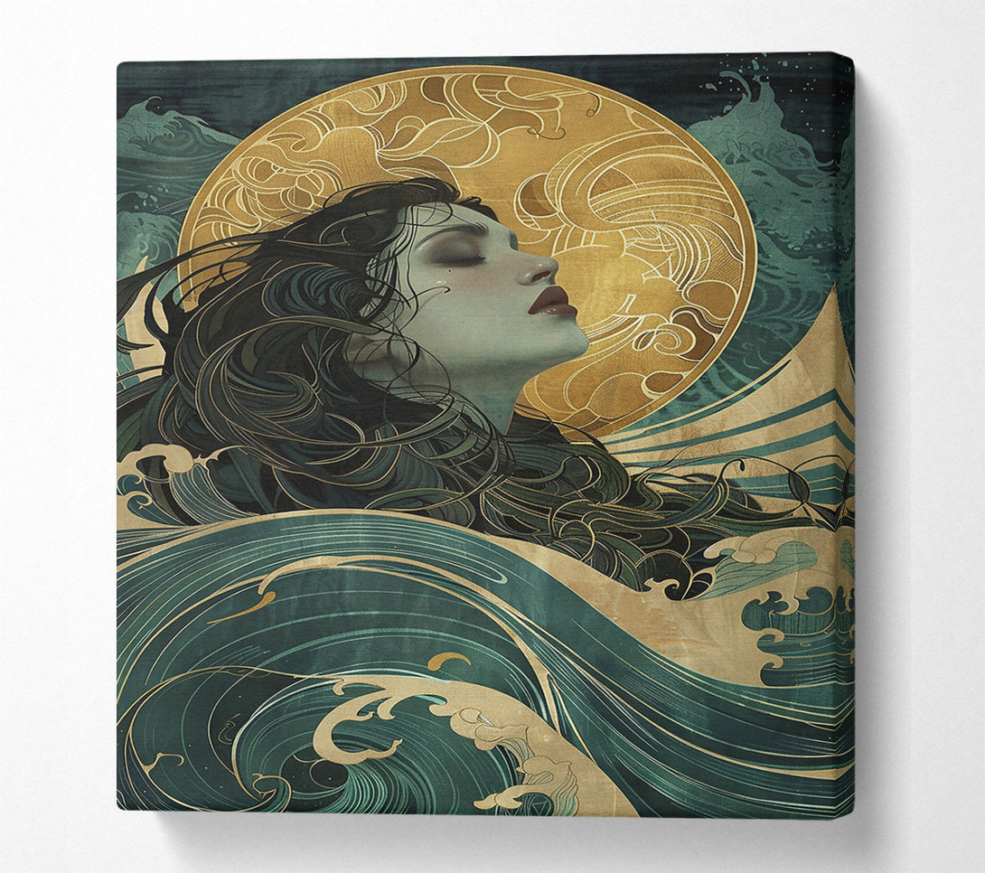  A Canvas Print of Emerald Waves And Dreams Canvas Wall Art