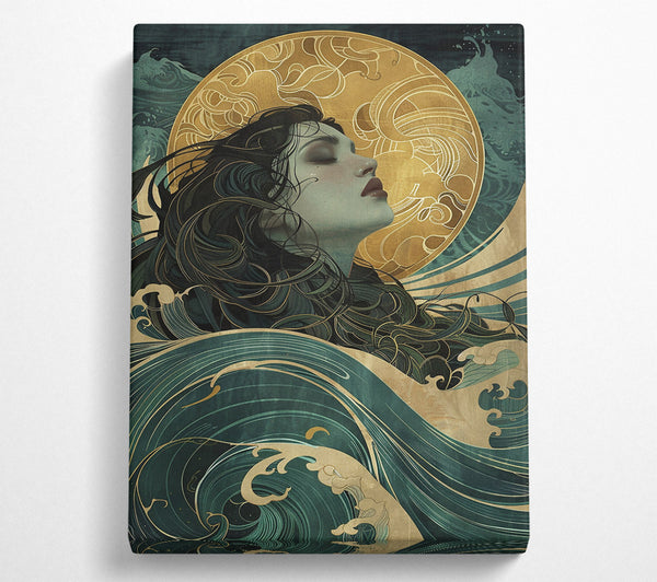  A Canvas Print of Emerald Waves And Dreams Canvas Wall Art