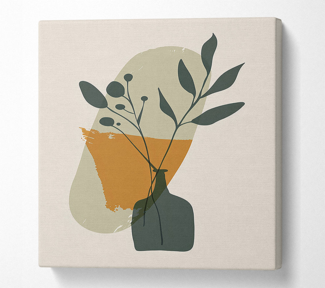  A Canvas Print of Mustard Vase Blooms Canvas Print