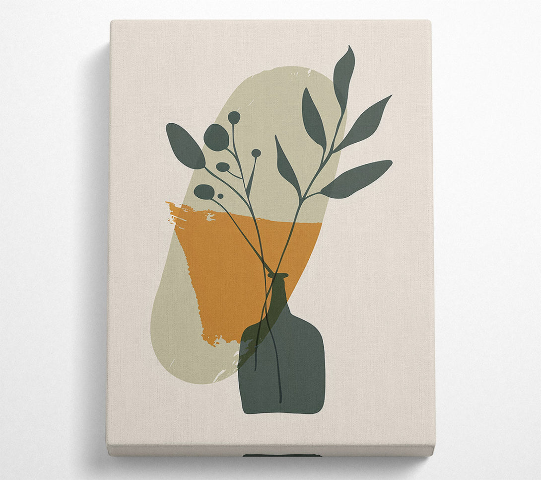  A Canvas Print of Mustard Vase Blooms Canvas Print