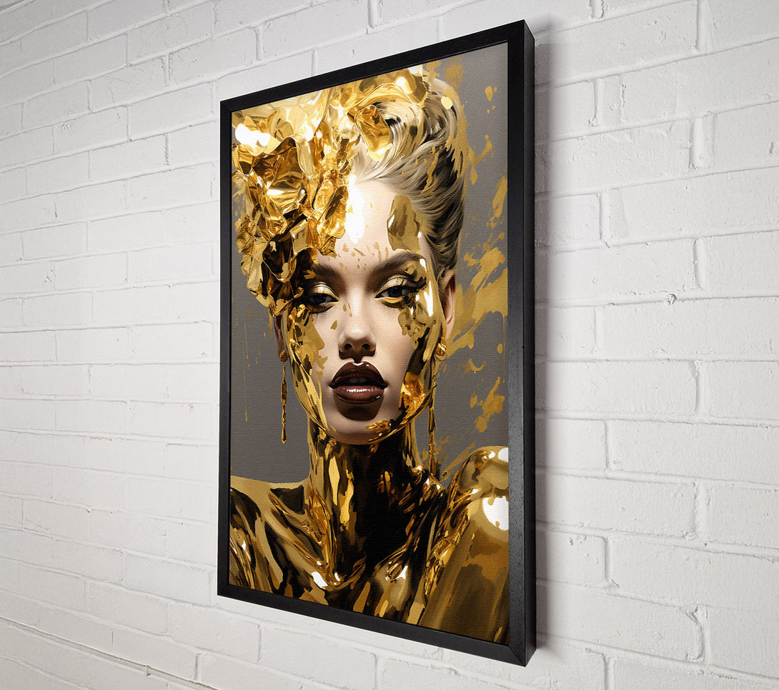  A Canvas Print of Gold Foil Lady Canvas Print