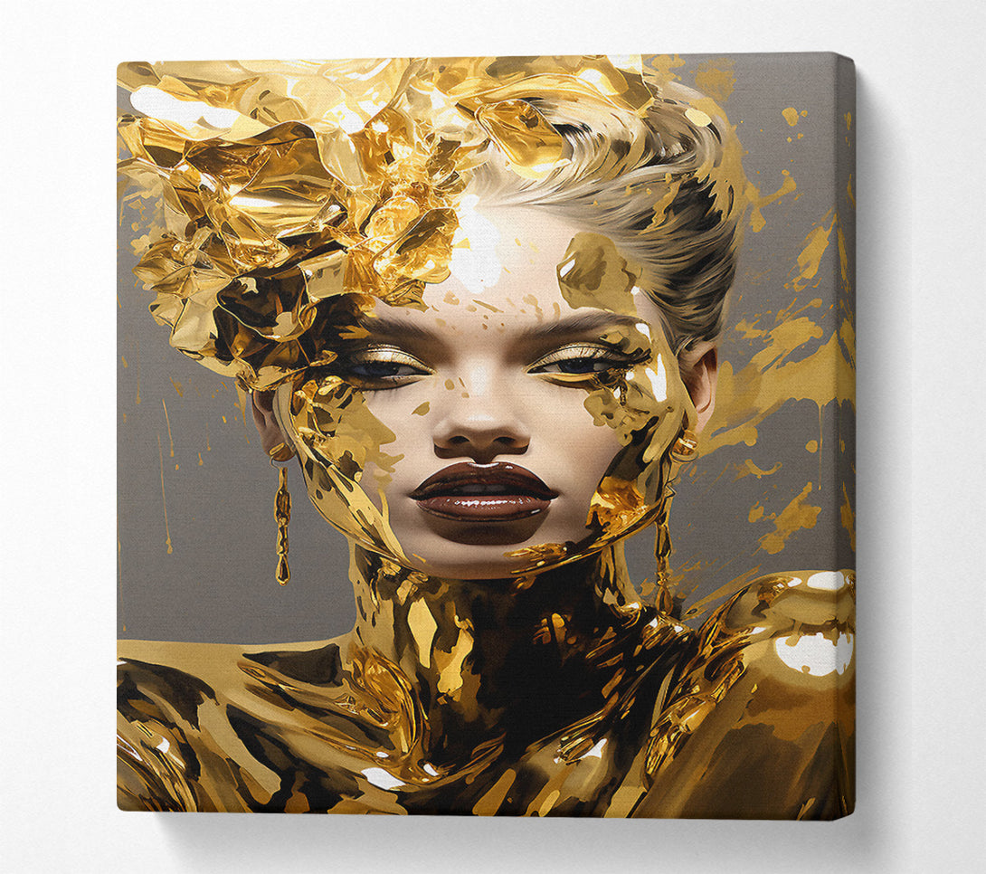  A Canvas Print of Gold Foil Lady Canvas Print