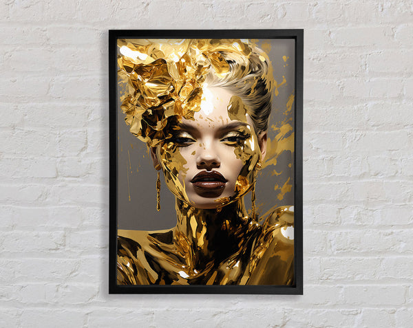 Gold Foil Lady Framed Print