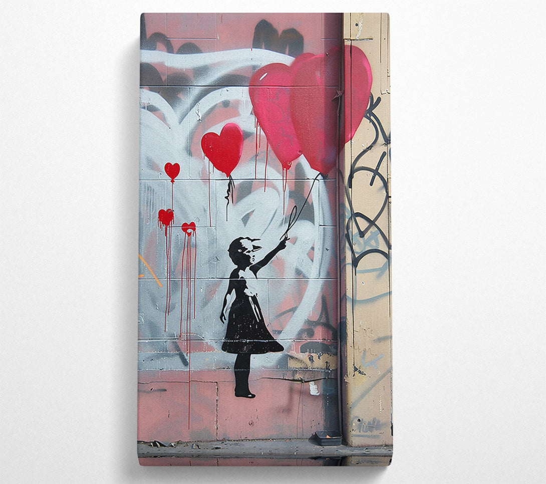  A Canvas Print of Banksy Pink Balloon Girl Canvas Wall Art