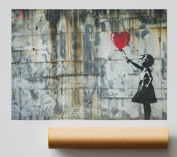 Red Heart Graffiti Art Giclee Print