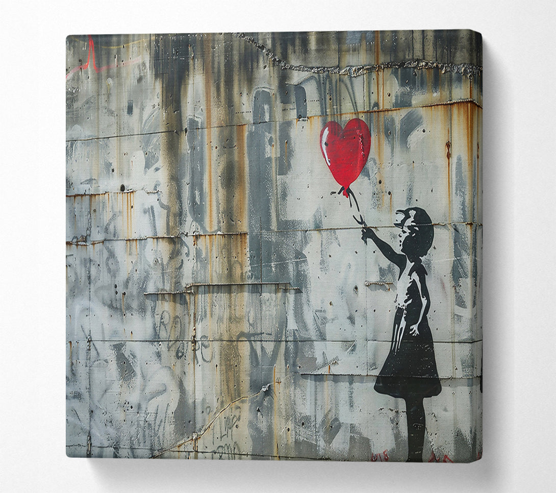  A Canvas Print of Red Heart Graffiti Art Canvas Print