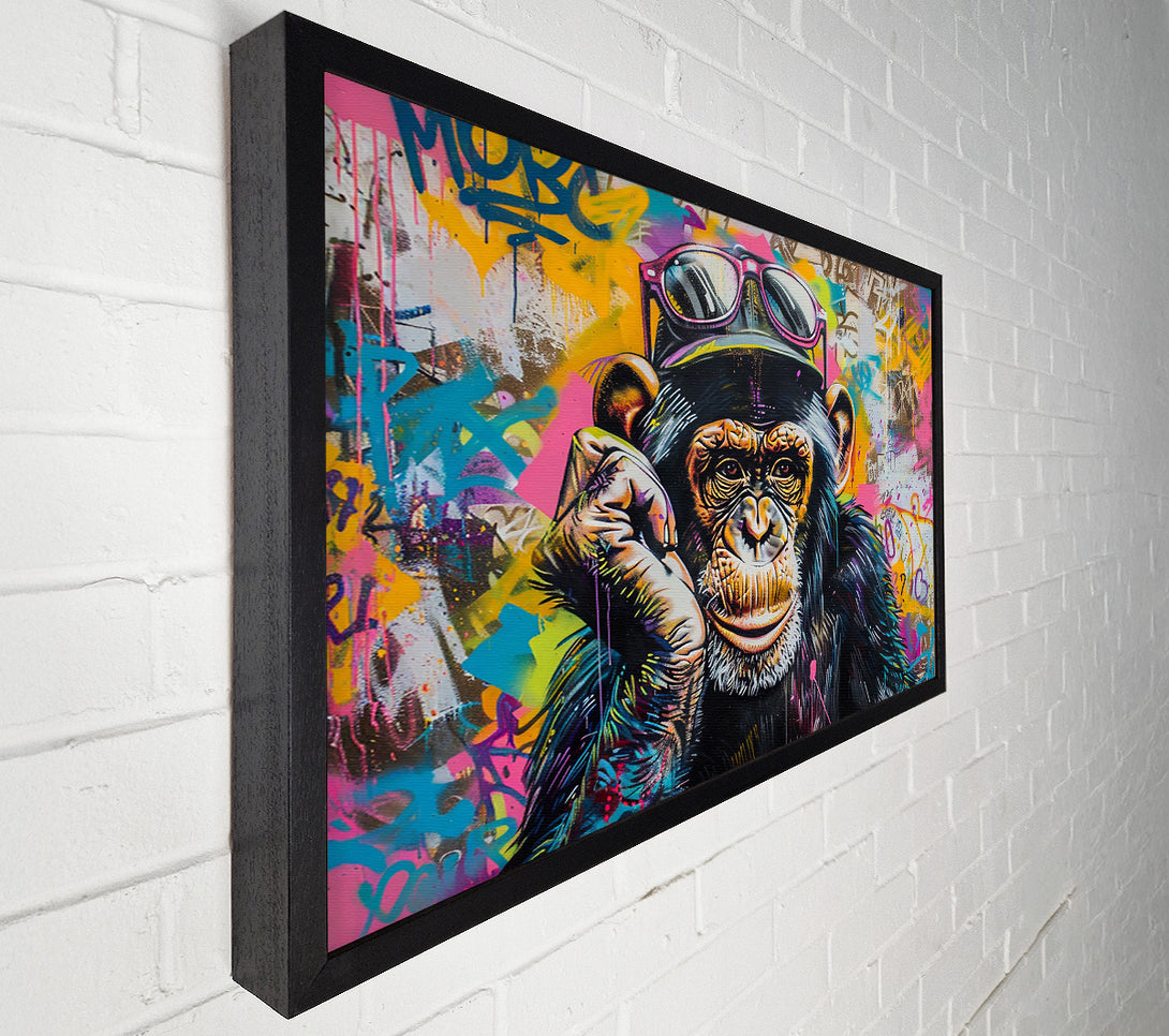  A Canvas Print of Pink Chimp Street Art Canvas Art