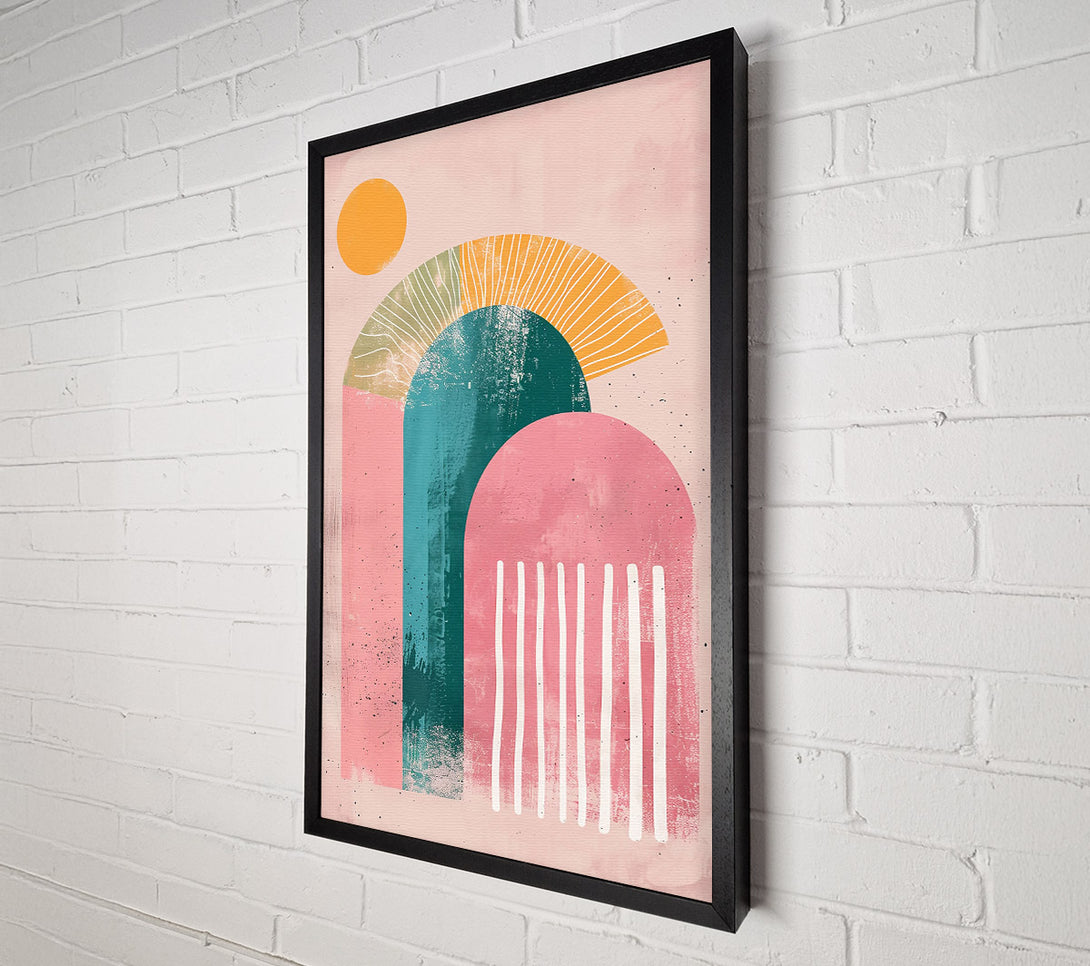  A Canvas Print of Teal & Pink Abstract Canvas Wall Art