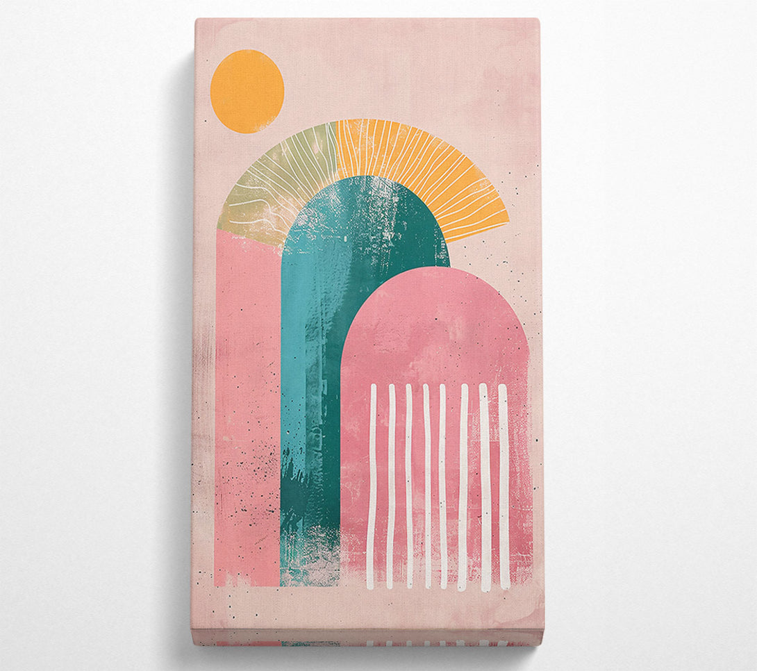  A Canvas Print of Teal & Pink Abstract Canvas Wall Art