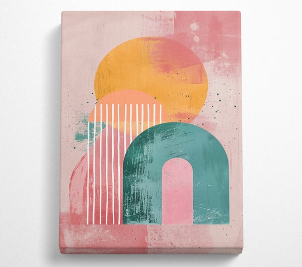  A Canvas Print of Pink Abstract Shapes Canvas Wall Art