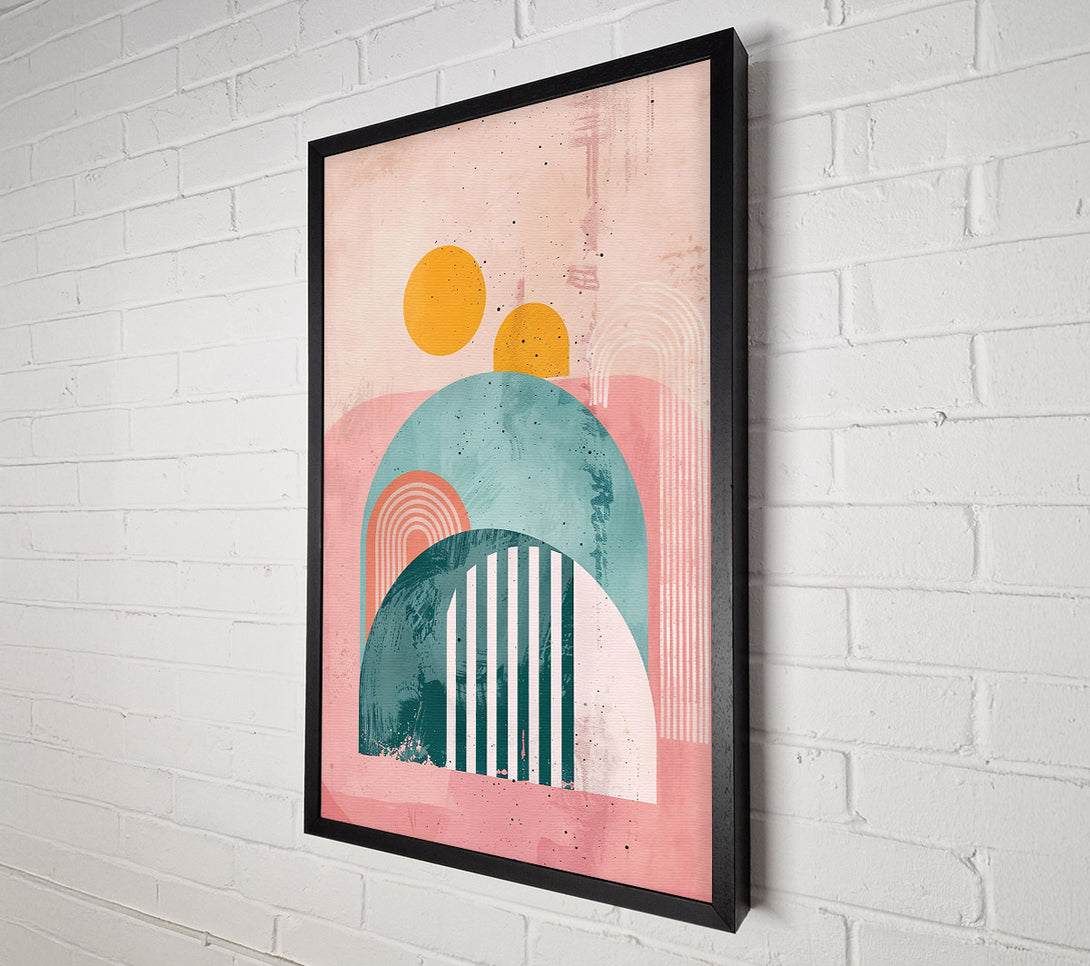  A Canvas Print of Pink And Teal Abstract Canvas Art