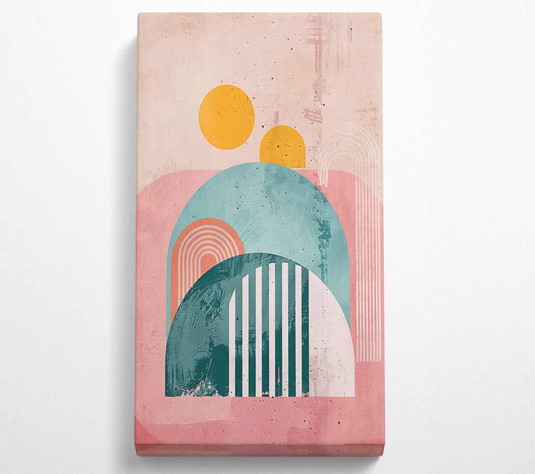  A Canvas Print of Pink And Teal Abstract Canvas Art