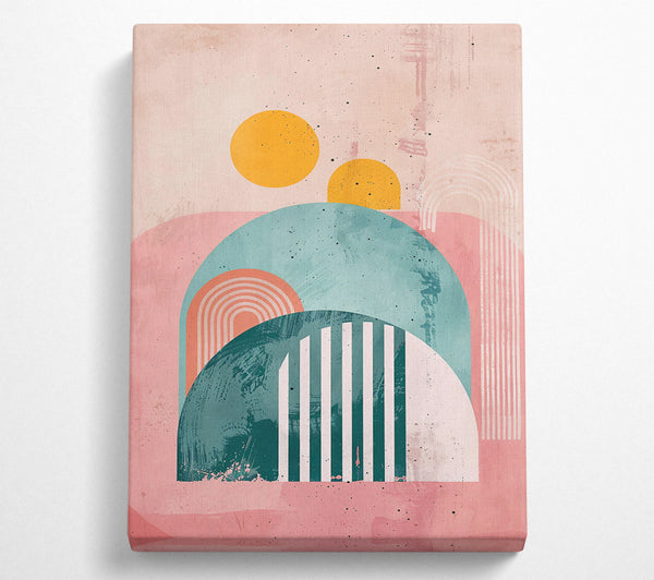  A Canvas Print of Pink And Teal Abstract Canvas Art