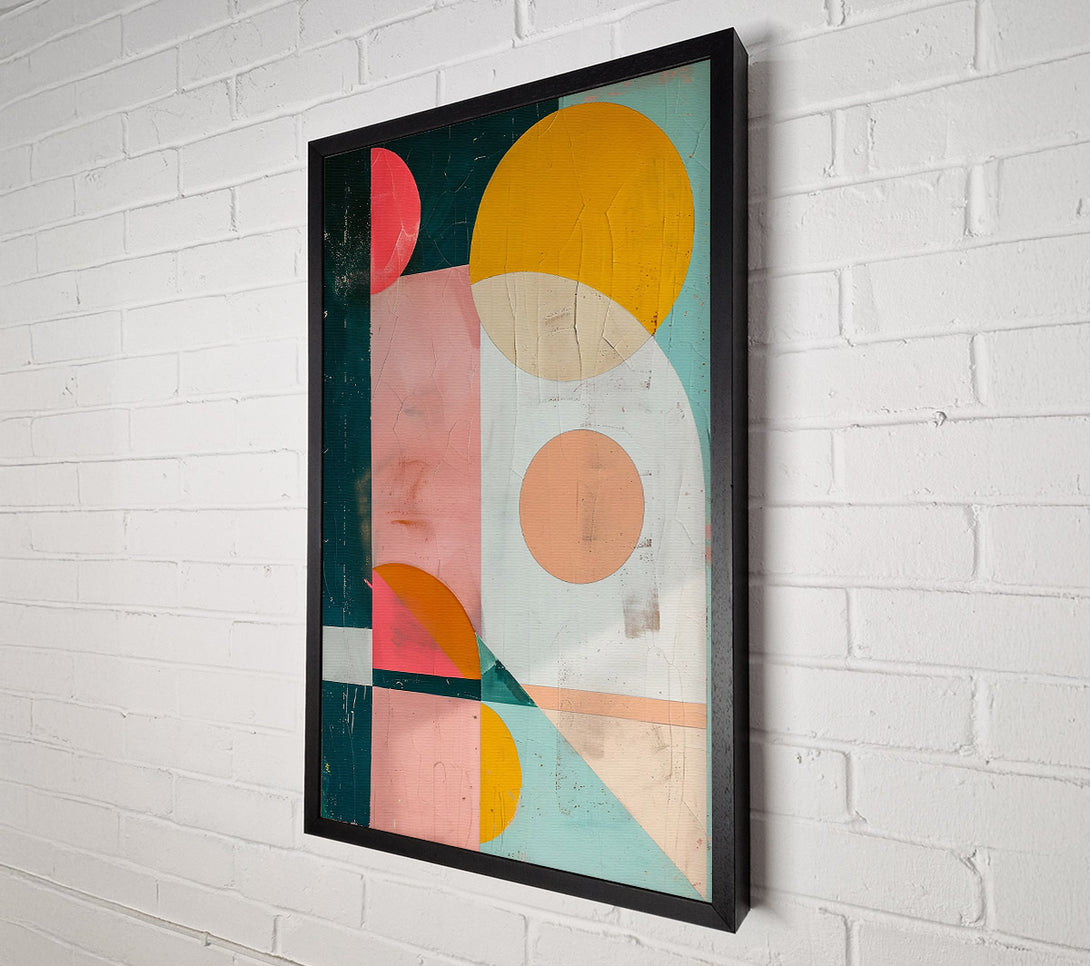  A Canvas Print of Peach And Teal Geometry Canvas Wall Art