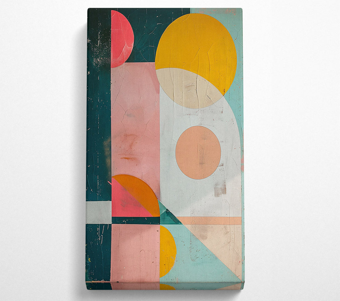 A Canvas Print of Peach And Teal Geometry Canvas Wall Art