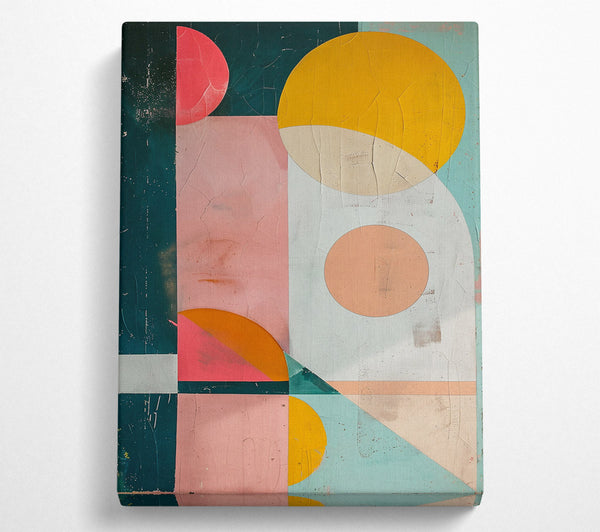  A Canvas Print of Peach And Teal Geometry Canvas Wall Art