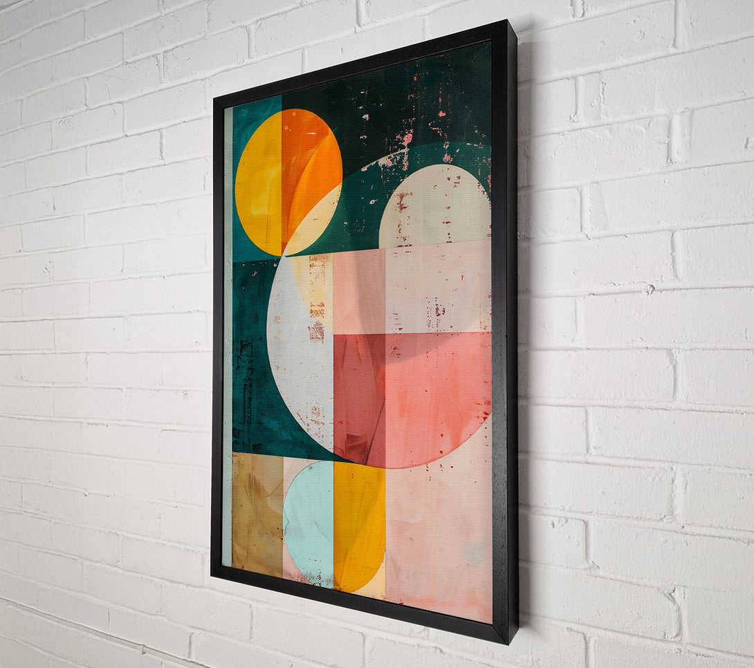  A Canvas Print of Teal Geometric Symphony Canvas Print